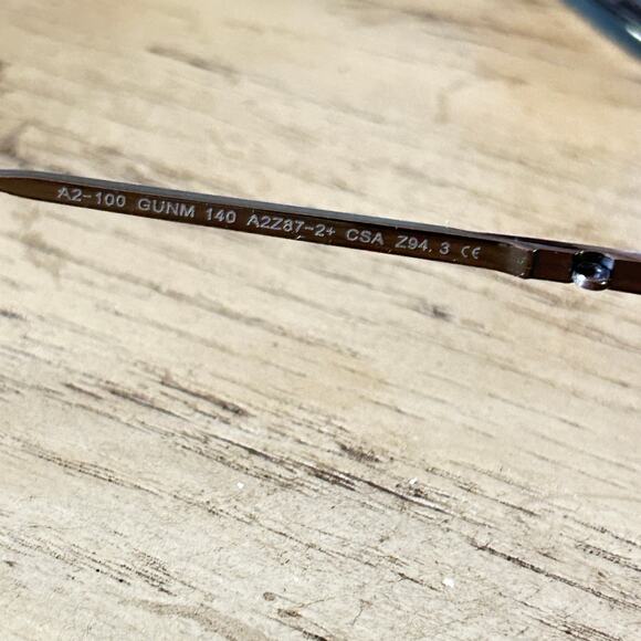 A2 Eyeglasses 100 Gunmetal Rectangular Frame 54.5 19 140  NEW - Picture 8 of 12